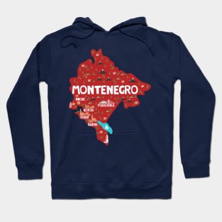 Montenegro Illustrated Map Hoodie